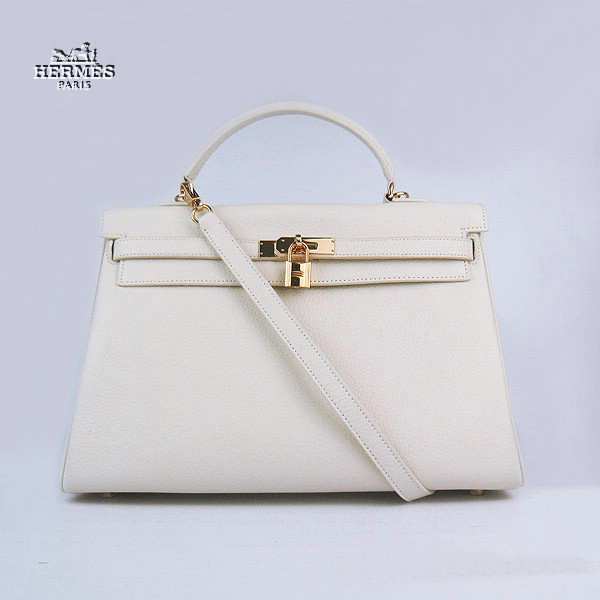 6308 Hermes Kelly 35 centimetri Togo Leather Bag Beige 6308 Oro Hardware